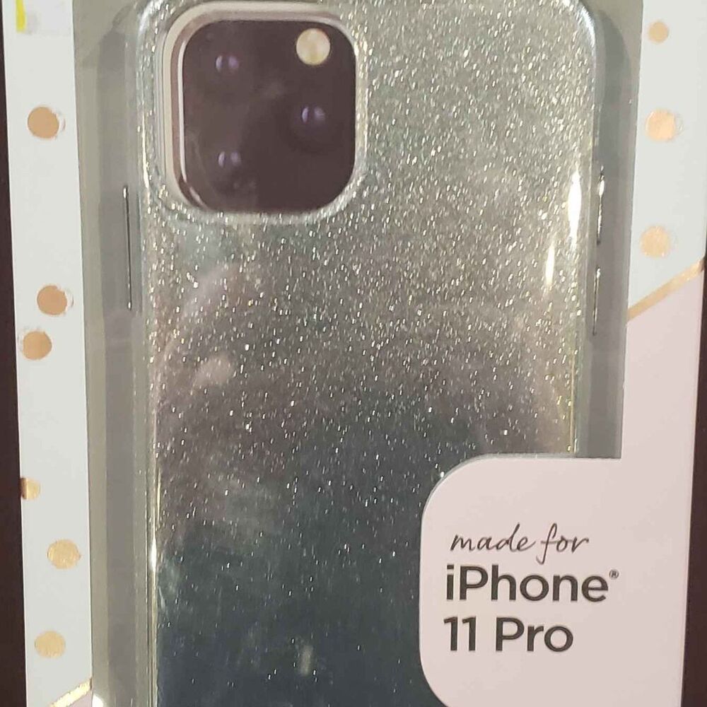 iPhone 11 PRO Phone Case SILVER Glitter, Protective  / FELLOWES, NEW